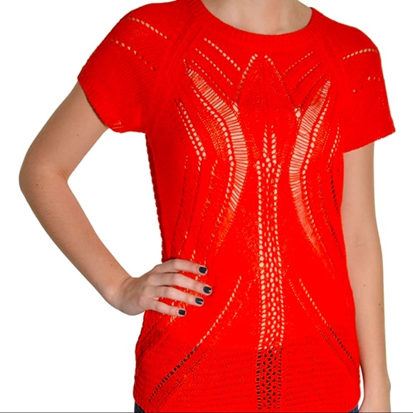 Fever Sheer Pull-Over Raglan Knit Sweater Top - Size Medium - Picture 4 of 5